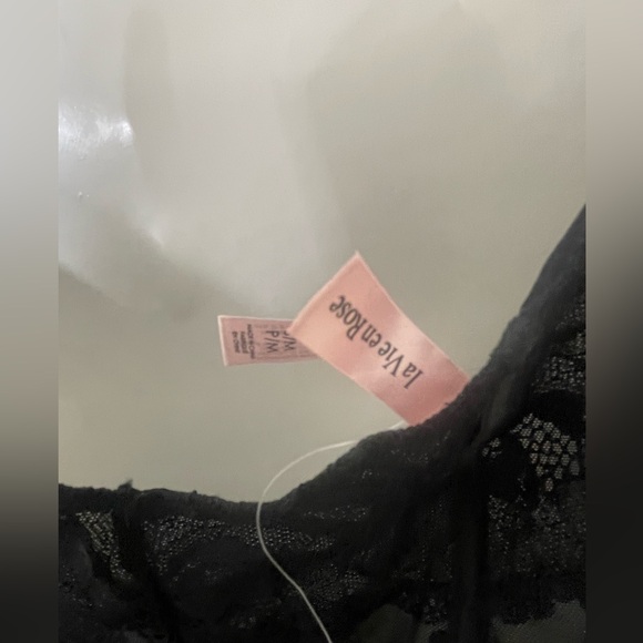 Sz S/M la vie en rose babydoll chocker  lingerie lace open back mesh dress NWT - Picture 8 of 9